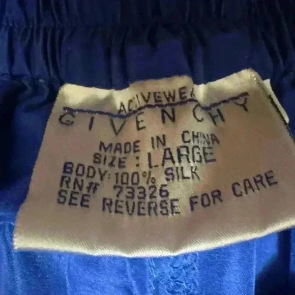 Givenchy Activewear Silk Womens Shorts Size L Large Blue Elastic Bend Back - Picture 5 of 6